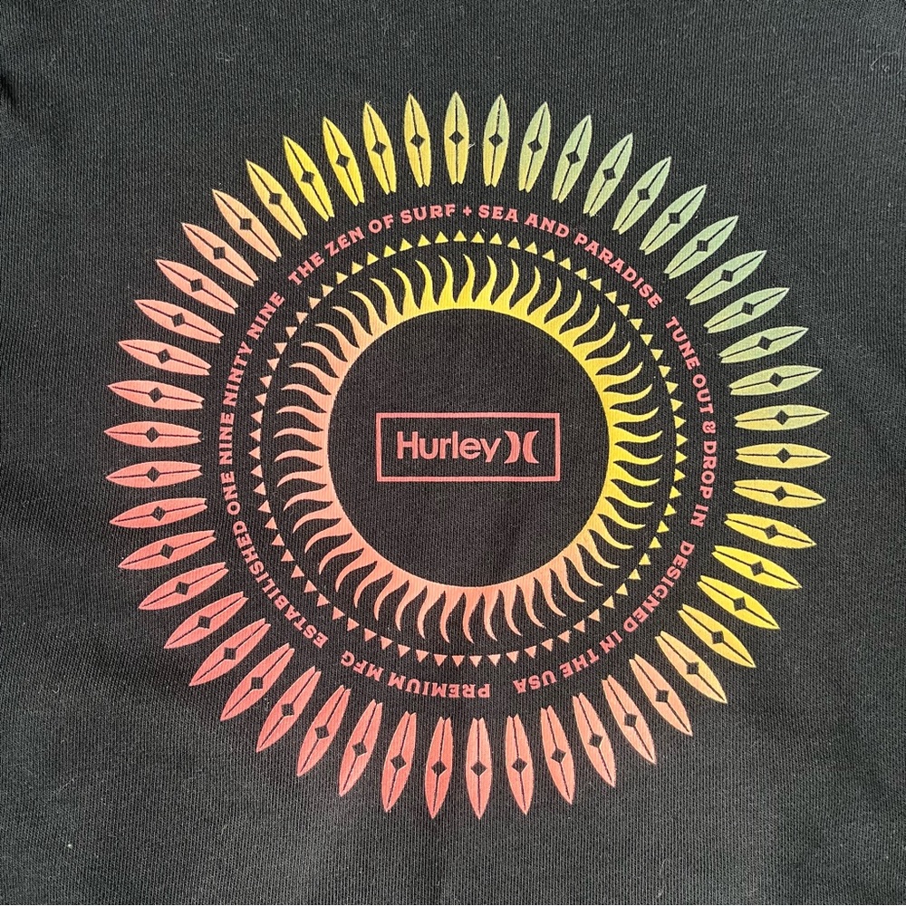 Hurley Black Hoodie with Embroidered Logo - Picture 4 of 8